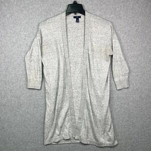 Gap Cardigan Sweater‎ Women's Large Gray Open-Front Comfort Long Sleeve Pullover